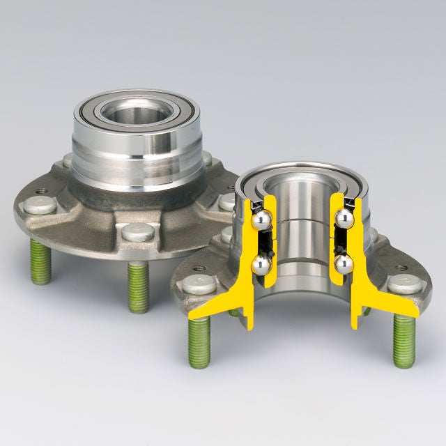 Double-Row Angular Contact Ball Bearings with Outer Mounting Flange (HUBII for Outer Ring Rotation Type)