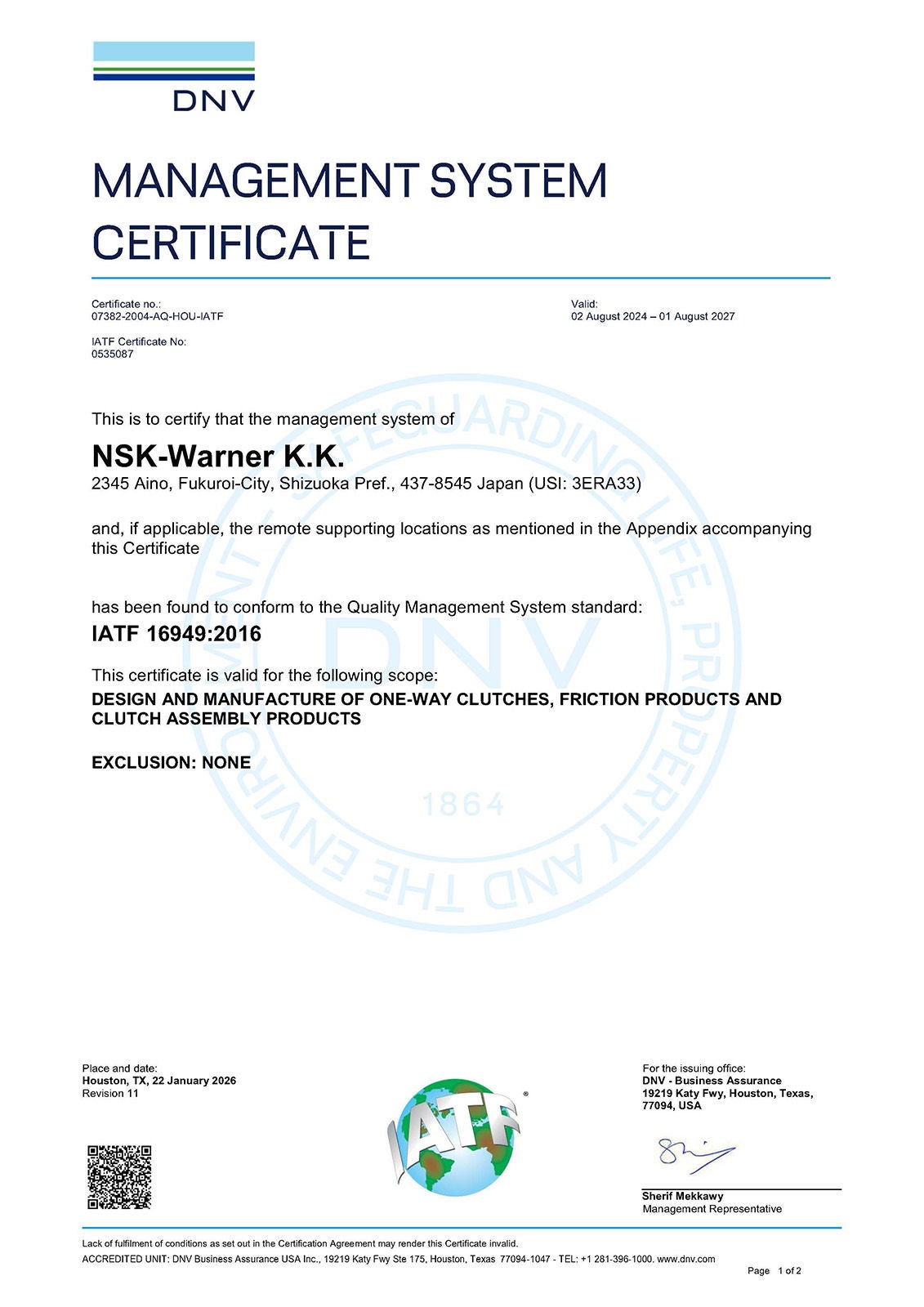 Automotive Quality Management System ISO/IATF16949