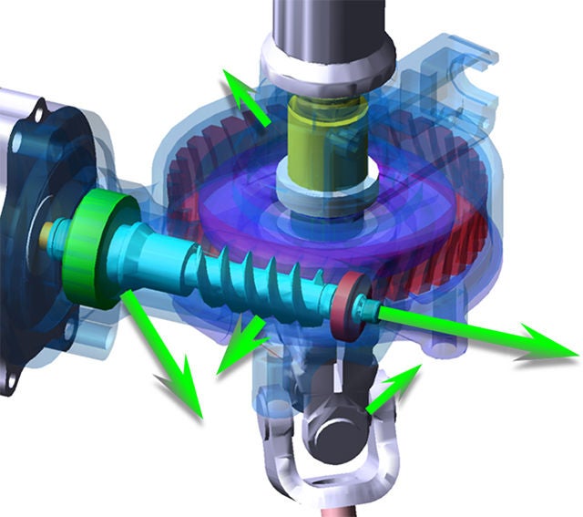 Simulated example of an automotive component