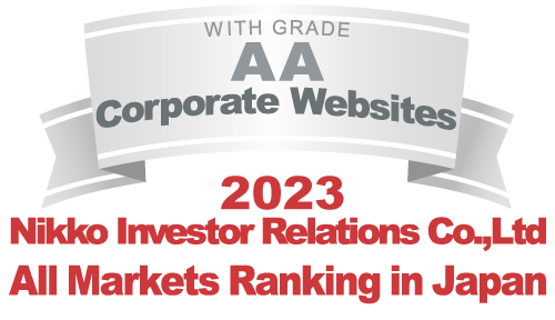 WITH GRADE AA Corporate Websites 2017 Nikko Investor Relations Co.,Ltd. Ranking in all listed companies in Japan