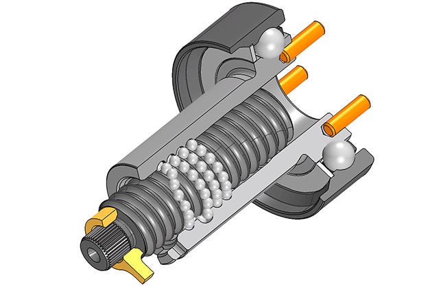 3D model of NSK's ball screw unit for electric-hydraulic brake systems