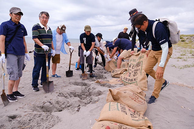 Sandy beach restoration activities