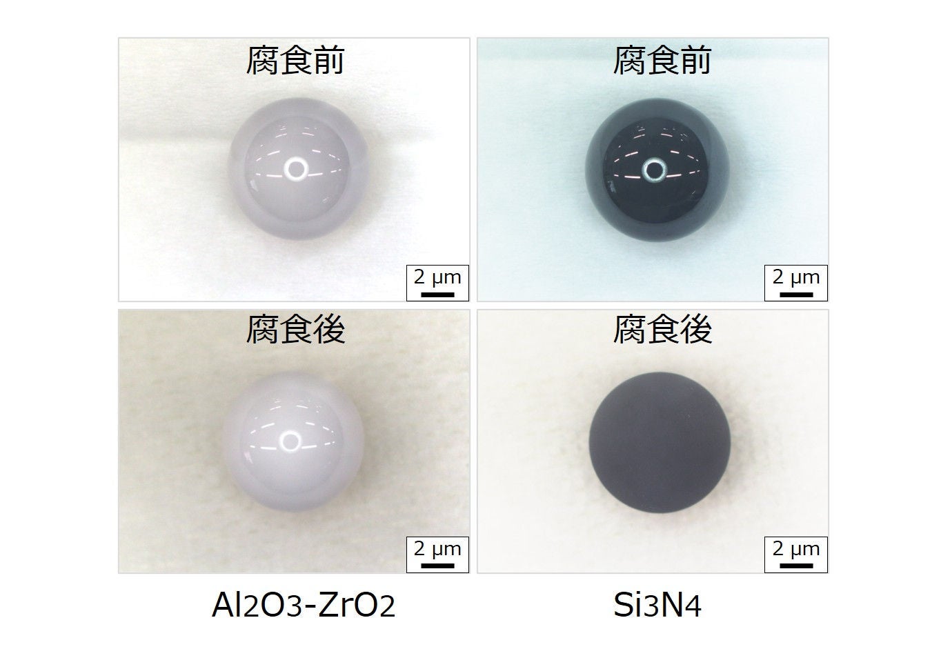 図2　フッ化水素酸溶液浸漬試験の結果