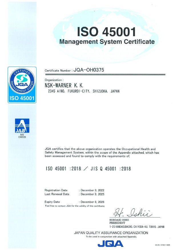 Occupational Health and Safety Management Systems ISO45001