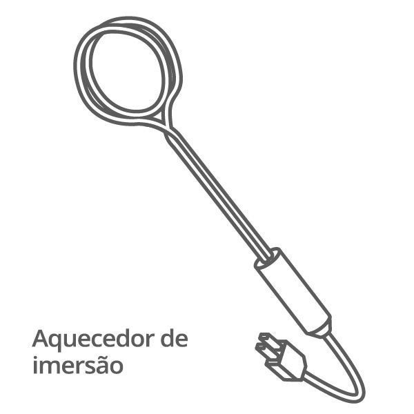 Um aquecedor de imersão (aquecedor de imersão).