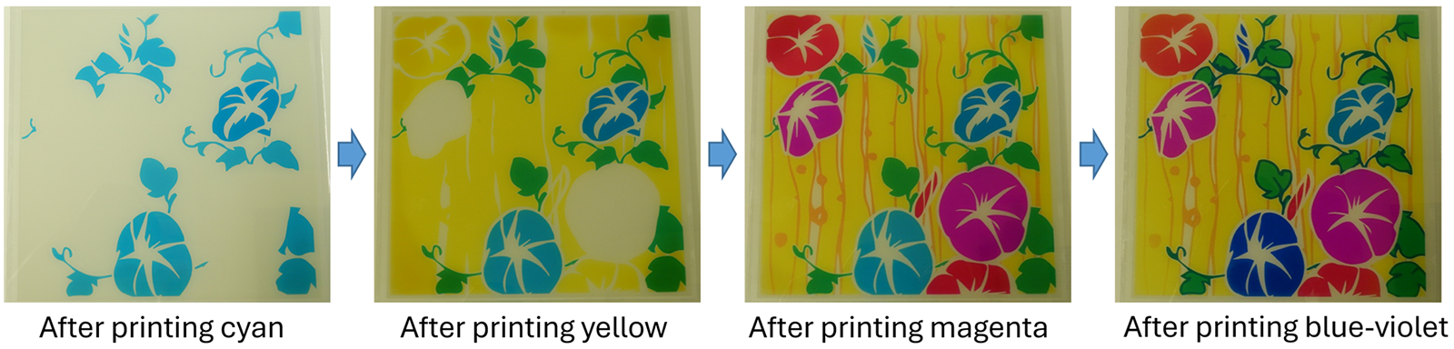 Fig.9　Appearance of dye-colored titanium oxide (viewed from the conductive film-coated substrate side)