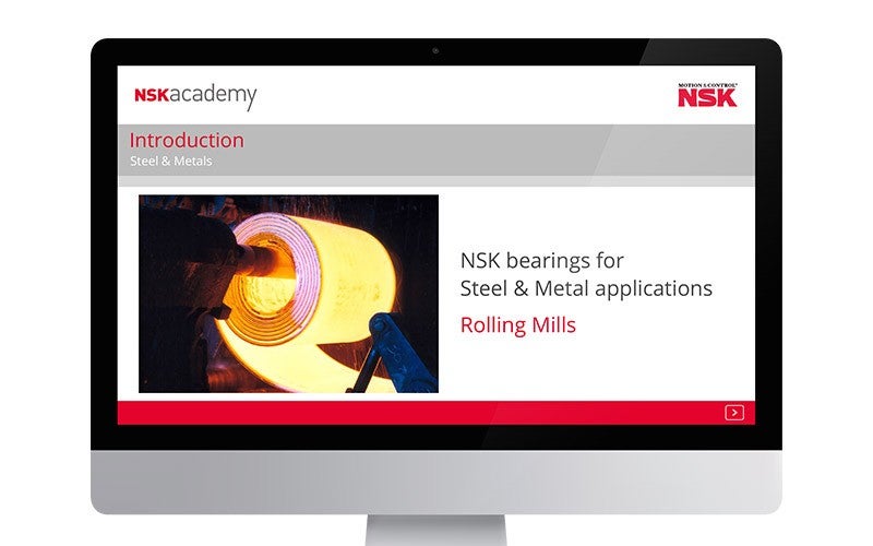 NSK Academy, Rolling Mills, online training NSK academy training module for rolling mills