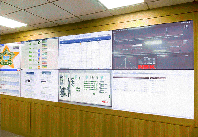 Monitors in the command room lets employees easily verify the status of each machine