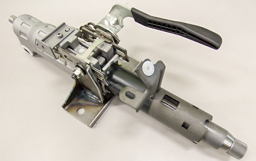 Collapsible steering column with resin pin breakaway