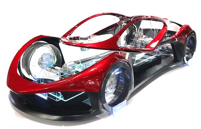 
Car mock-up of an EV equipped with NSK products
