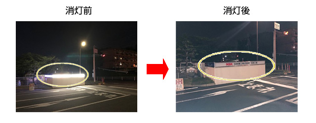 石部工場 看板の消灯活動の様子