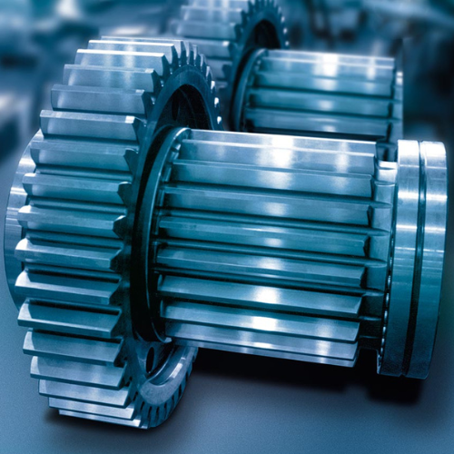 Closeup-photo of industrial gearbox.