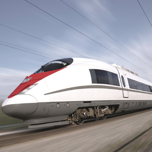 Picture of high speed train during travel.