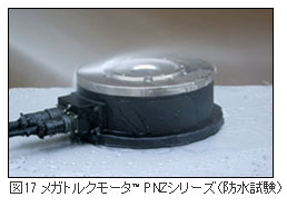 図17 メガトルクモータ PNZシリーズ（防水試験）